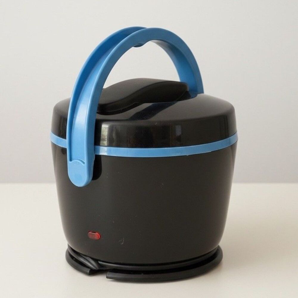 Crockpot Electric Lunch Box Portable Food Warmer On the Go 20 Oz Black & Blue